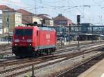 185 300 fuhr am 08.08.2014 durch den Regensburger Hauptbahnhof.