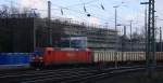 185 292-0 von Railion  kommt aus Richtung Köln,Aachen-Hbf,Aachen-Schanz mit einem Kurzen Schrottzug aus Österreich nach Belgien und fährt in Aachen-West ein.