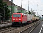 185 241-7 am 23.07.2014 mit einem KLV in Müllheim (Baden) gen Norden.