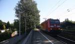 185 160-9 DB kommt als Lokzug die Kohlscheider-Rampe hoch aus Richtung Neuss und fährt in Richtung Aachen-West und fährt durch Kohlscheid. 
An einem schönem Sommermorgen vom 10.7.2015.