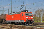 DB Lok 185 089-0 durchfährt den Badischen Bahnhof. Die Aufnahme stammt vom 11.04.2016.