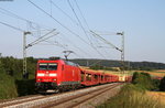 185 047-8 mit einem leeren Autozug bei Lindlfur 15.8.16