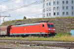 DB Lok 185 127-8 durchfährt den Bahnhof Pratteln. Die Aufnahme stammt vom 15.07.2019.