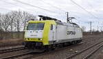 ITL - Eisenbahngesellschaft mbH, Dresden [D] mit ihrer  185 542-8  [NVR-Nummer: 91 80 6185 542-8 D-ITL] am 11.03.24 Höhe Bahnhof Saarmund.