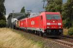 185 222-7 und 185 237-5 Railion am 08.07.2009 nach berquerung des Mittellandkanals bei Peine