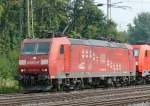 185 090-8 zog am 14/08/2009 einen Lokzug durch Kln-Gremberg.