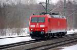 185 053 fhrt am 18.02.10 durch Muldenstein Richtung Wittenberg.