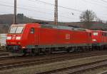 185 067-6  der DB Schenker Rail abgestellt am 14.01.2012 in Kreuztal.