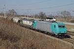 185 615 + 193 217 mit Güterzug in Zurndorf am 8.03.2017.