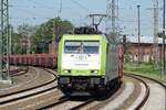 185 578-2 der Captrain durchfährt mit einem leeren Autotransportzug Frankfurt/Oder in Richtung Grenzbahnhof nach Polen. (19.05.2017)