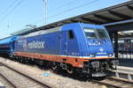 185 419-9 mit Dünger-Leerzug von Rostock-Bramow nach Poppendorf kurz vor der Ausfahrt um 12:24 Uhr im Rostocker Hbf.14.06.2019