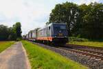 Hectorrail Bombardier Traxx 241.013 (185 564-2) mit DSV KLV in Maintal Ost am 02.08.24