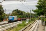 185 514-7 VPS mit Stahlzug in Gelsenkirchen Buer Nord, September 2024.