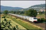 185 579 ist mit dem Bulkhaul-KV DGS 40073 bei Heddesheim unterwegs. (18.6.2008)