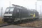 185 573-3 von Railservice Alexander Neubauer steht am frhen morgen bei der Bentheimer Eisenbahn AG abgestellt.