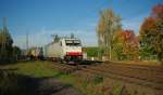 Die zweite weie Railpool-Blanko-Lok: 185 639-2. Hier mit Containerzug in Richtung Sden. Aufgenommen am 08.10.2010 am B Eltmannshausen/Oberhone.