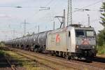 TXL 185 538 am 27.8.12 mit dem DGS 48815 von Moers Gbf nach San Giovanni Valdano bei der Durchfahrt durch Ratingen-Lintorf.