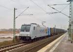 Am Samstag den 23. Februar 2013 kommt die Jolina, alias 185 697-0 von RAILPOOL mit dem Noveliszug aus Northeim durch Allerheiligen gefahren.
