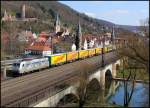 185 540 von TX Logistik mit Gterzug am 07.04.13 in Gemnden am Main