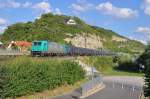 185 615 die fr TXL unterwegs ist mit einem Stahlzug im Maintal Richtung Norden.Aufgenommen in Retzbach-Zellingen am 10.8.2013