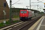 LZ kommt hier die ehemalige HGK und heutige RHC-Lok 185 587-3 bei Allerheiligen in Richtung Köln gedonnert.....anscheinend hatte es der Tf recht eilig nach Hause zu kommen. 6.4.2014