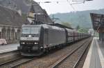 MRCE 185 551-9 am 02.05.2014 mit einem Kohleleerzug in Cochem (Mosel)