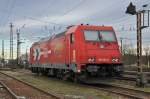 Lok 185 603-8 wartet am Badischen Bahnhof auf den nächsten Einsatz.