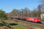 HGK 2066 (185 631) am 20.3.14 mit einem Keselzug in Ratingen-Lintorf.