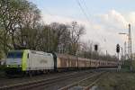 CTD/BCB 185 549 am 27.3.14 mit einem Papierzug in Ratingen-Lintorf.