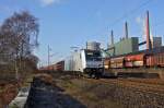 Lokomotive 185 686-3 mit Güterzug am 15.02.2016 in Bottrop.