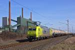Lokomotive 185 534-5 mit Güterzug am 09.03. 2016 in Bottrop.