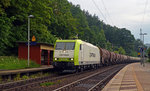 185-CL 005 der Captrain Deutschland zog am 13.06.16 einen Kesselwagenzug durch Stadt Wehlen Richtung Tschechien.