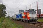 Die Lokomotiven 185-CL 002 und E 37 527 am 08.09.2014 vor der Kokerei Prosper in Bottrop.