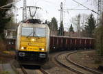 186 310-9 der Euro Cargo Rail  kommt mit einem Schrottzug aus Köln-Kalk(D) nach Genk-Goederen(B) und kommt aus Richtung Mönchengladbach-Hbf,Rheydt-Hbf,Wickrath,Beckrath,Herrath und