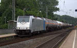 186 456-0 von Railpool  kommt als Umleiter aus Richtung Aachen-West mit einem  Kesselzug aus Antwerpen-BASF(B) nach Ludwigshafen-BASF(D) und fährt durch Kohlscheid und fährt in Richtung