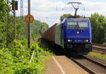 186 268-9 von Rhenus-Logistik kommt als Umleiter aus Richtung Aachen-West,Laurensberg,Richterich mit einem MSC-Containerzug aus Antwerpen-Krommenhoek(B) nach Germersheim(D) und fährt durch