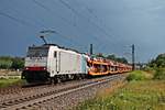 Am 22.07.2017 bespannte außerplanmäßig die Rpool/BLSC 186 251 den DGS 47008 nach Lahr (Schwarzw.), als sie bei Buggingen durchs Rheintal gen Freiburg (Breisgau) fuhr.