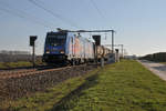 HSL 186 381-0 mit einem Kesselwagenzug am 22/03/2019 bei Tongeren in Richtung Hasselt.