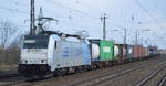 RTB CARGO GmbH, Düren [D] mit der Railpool Lok  186 428-9  [NVR-Nummer: 91 80 6186 428-9 D-Rpool] und Containerzug am 04.03.20 Bf. Saarmund.