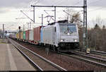 Containerzug mit 186 432-1 der Railpool GmbH, vermietet an METRANS Rail s.r.o.