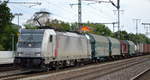 LINEAS Group NV/SA, Bruxelles [B] mit der Akiem Lok  186 386-9   [NVR-Nummer: 91 80 6186 386-9 D-AKIEM] und gemischtem Güterzug am 03.09.20 Bf. Golm (Potsdam).