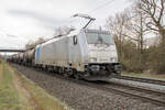 186 533-6 zu sehen mit einem Kesselzug am 22.03.2023 bei Kerzell