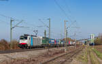 186 104 mit dem DGS 41033 (Duisburg Ruhrort Hafen - Milano SM) in Friesenheim 8.3.24