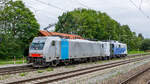 Am 13.07.2024 zog 91 80 6186 287 die Lokomotion 139 312 durch Aßling in Richtung München.