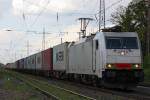 CBR/HSL 186 149 am 24.5.13 mit einem Containerzug in Ratingen-Lintorf.