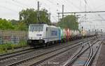 Metrans E 186 291-1 mit einem Tankcontainerzug am 27.05.2014 in Hannover Linden Fischerhof.