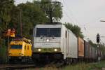 Locon 186 150 am 6.9.13 mit einem Containerzug in Ratingen-Lintorf.