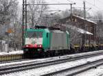 Am 31.01.2015 kam die 186 127 von der ITL aus Richtung Magdeburg nach Niederndodeleben und fuhr weiter in Richtung Braunschweig .