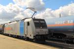 HSL E 186 147-5 mit Kesselwagen nach Seelze, am 08.09.2015 in Großkorbetha.