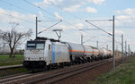 Am 08.04.16 rollte 186 426 der LTE mit einem Kesselwagenzug durch Rodleben Richtung Magdeburg.